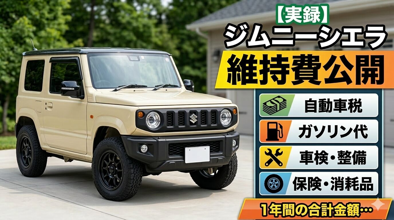 ジムニーシエラの維持費公開記事のサムネ