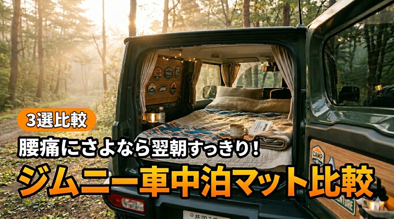 ジムニー車中泊用のフルフラットマット3選の記事のサムネイル